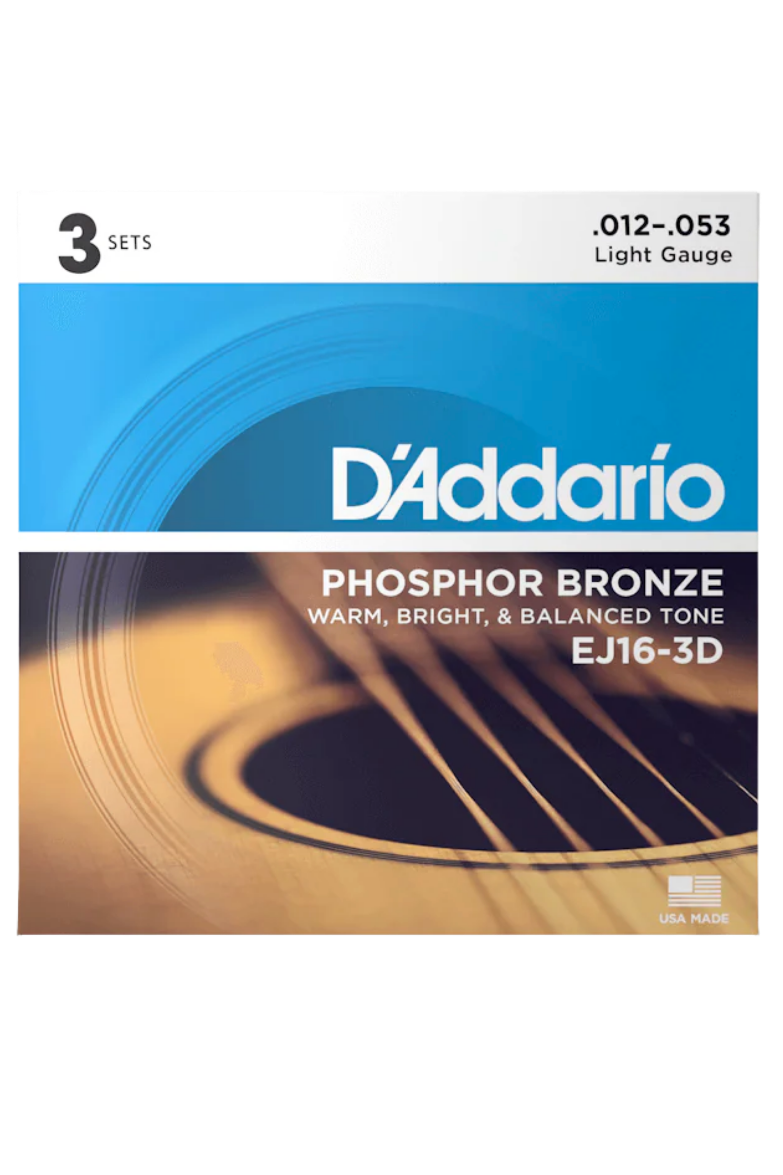 D'Addario Phosphor Bronze 12-53 Acoustic 3-Pack