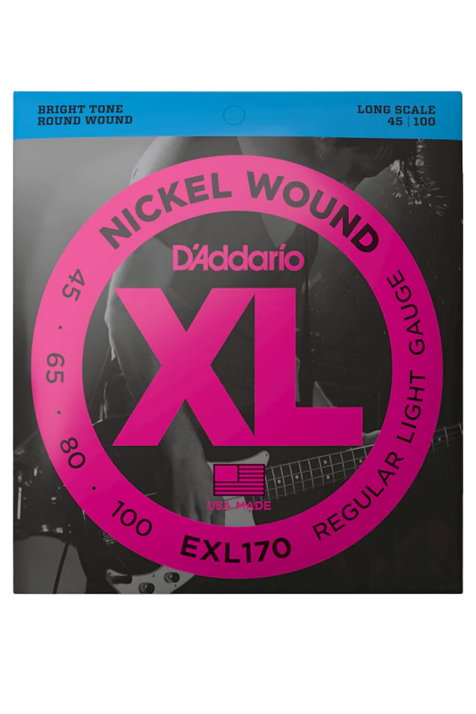 D’Addario XL Nickel 4-Strings Bass 45–100