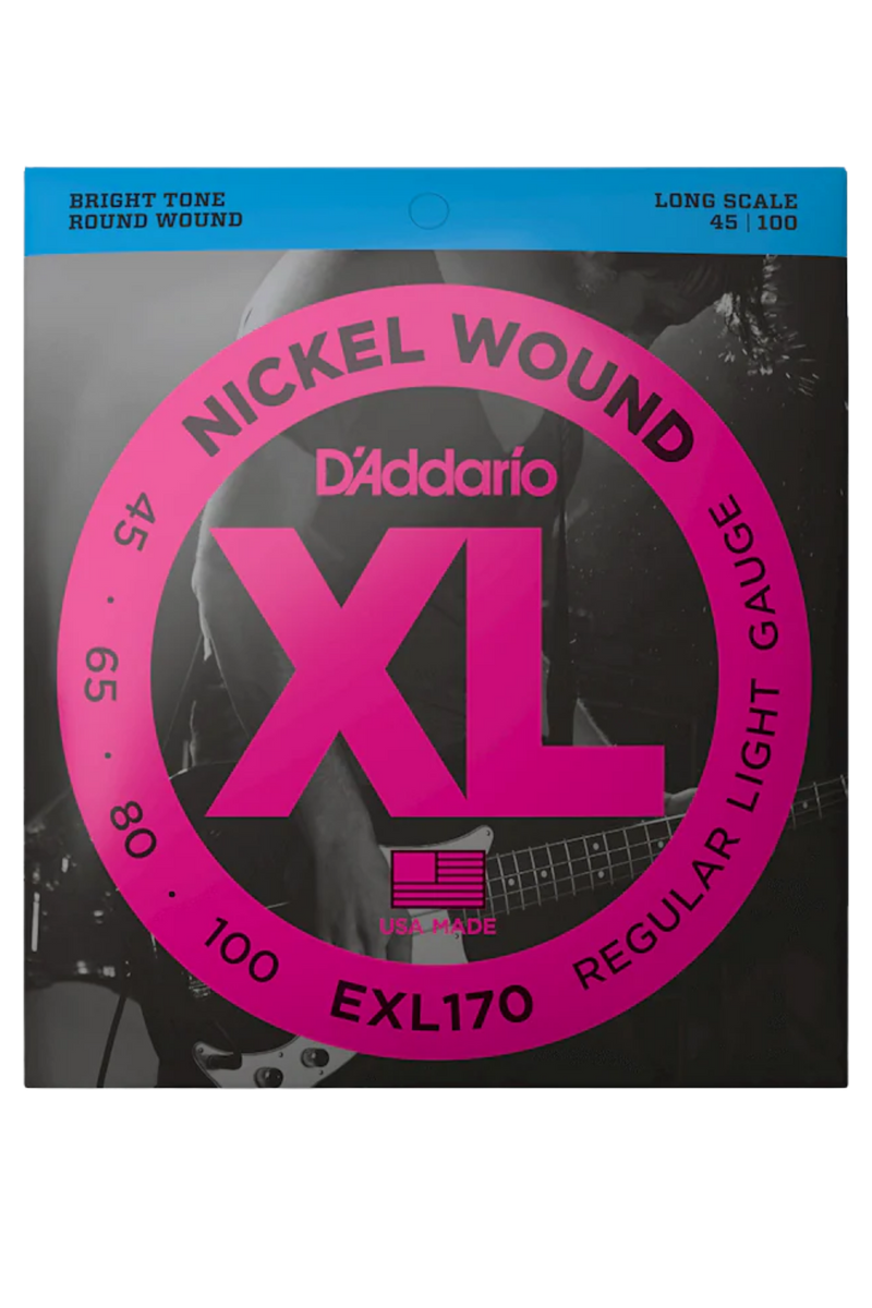 D’Addario XL Nickel 4-Strings Bass 45–100