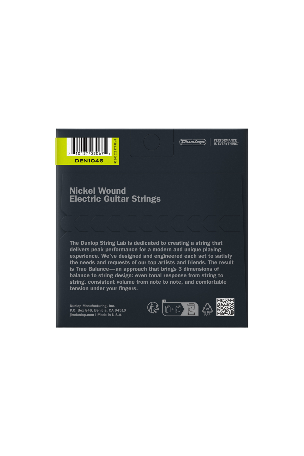 DUNLOP NICKEL WOUND ELECTRIC STRINGS 10-46