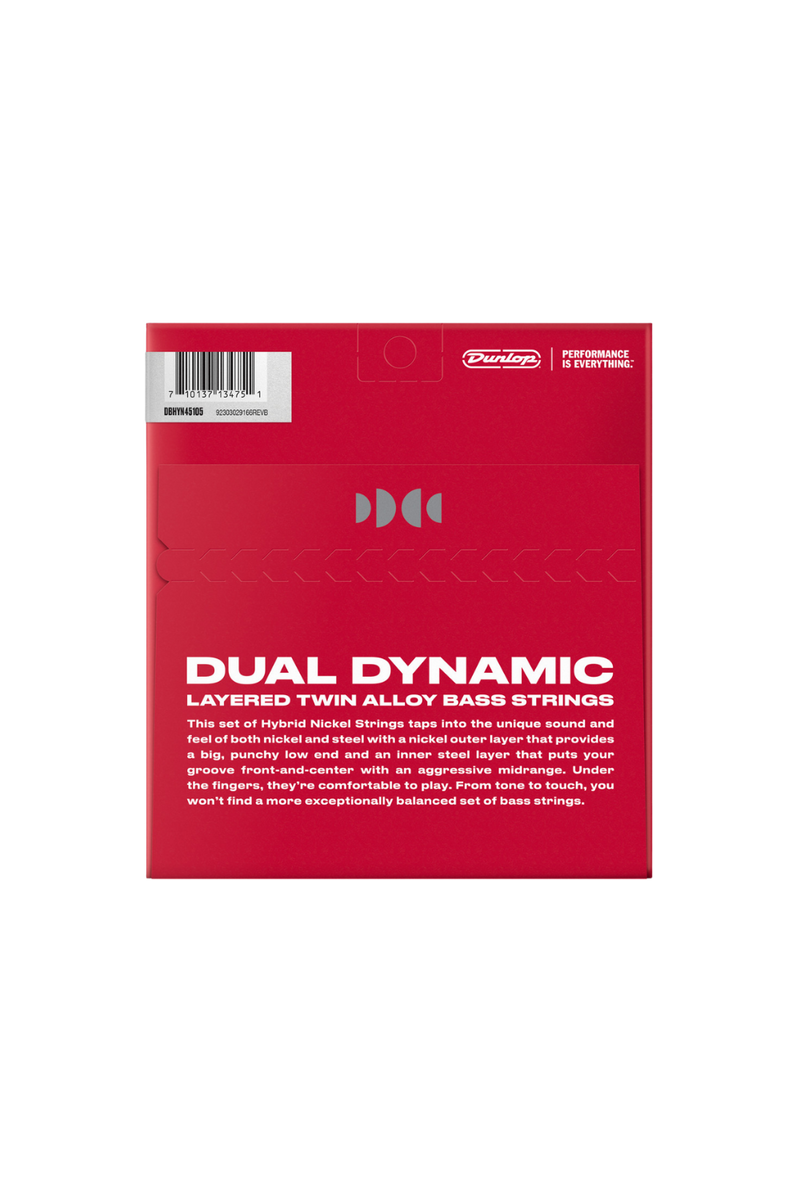 DUNLOP DUAL DYNAMIC HYBRID NICKEL BASS STRINGS 45-105
