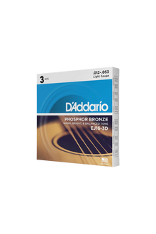 D'Addario Phosphor Bronze 12-53 Acoustic 3-Pack