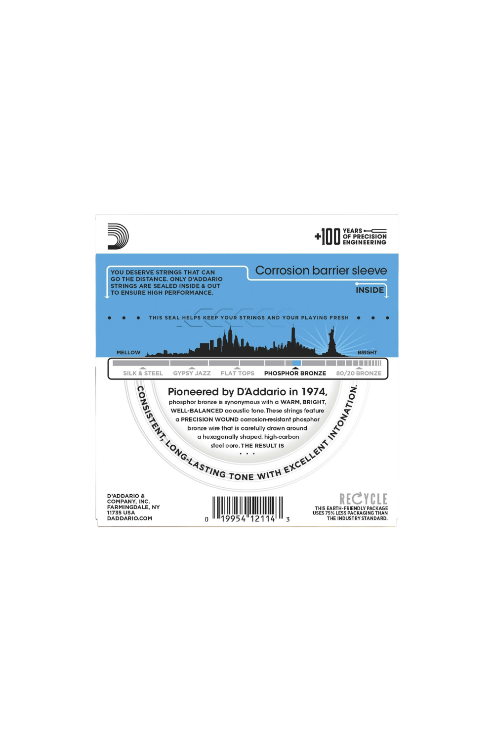D'Addario Phosphor Bronze Acoustic 12-53