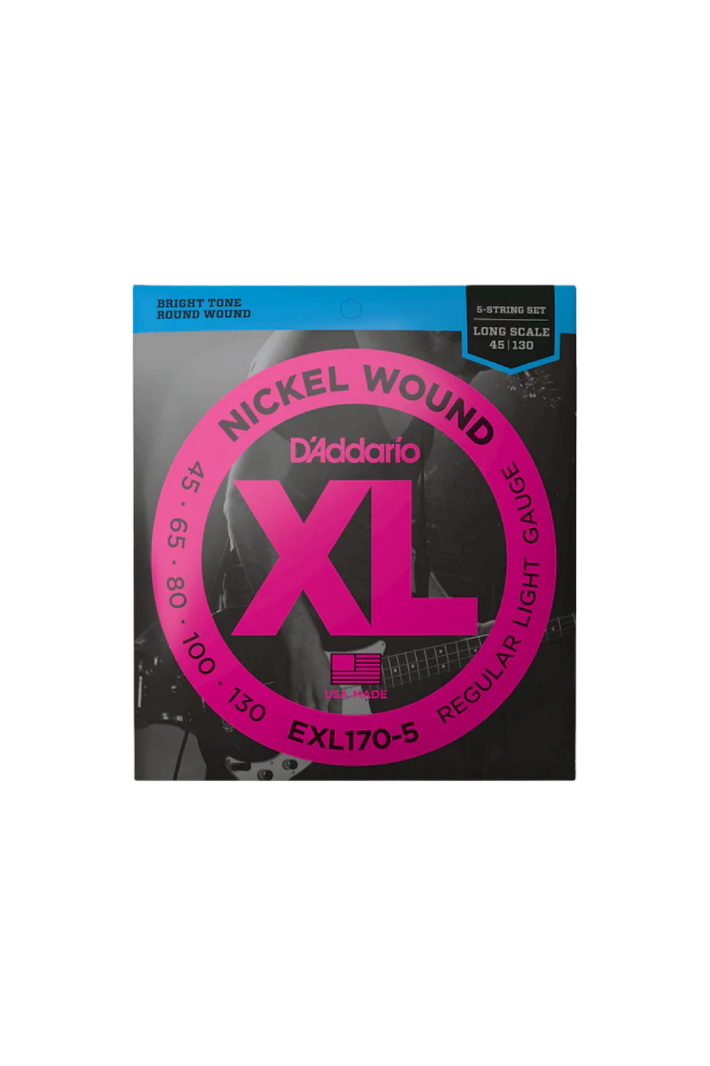 D'Addario XL Nickel 5-String Bass Strings 45-130