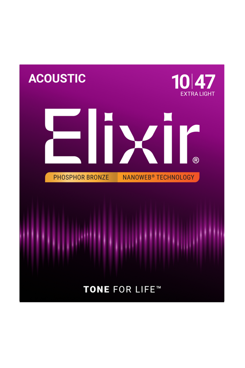 Elixir NANOWEB Acoustic Phosphor Bronze Strings Extra Light 10–47