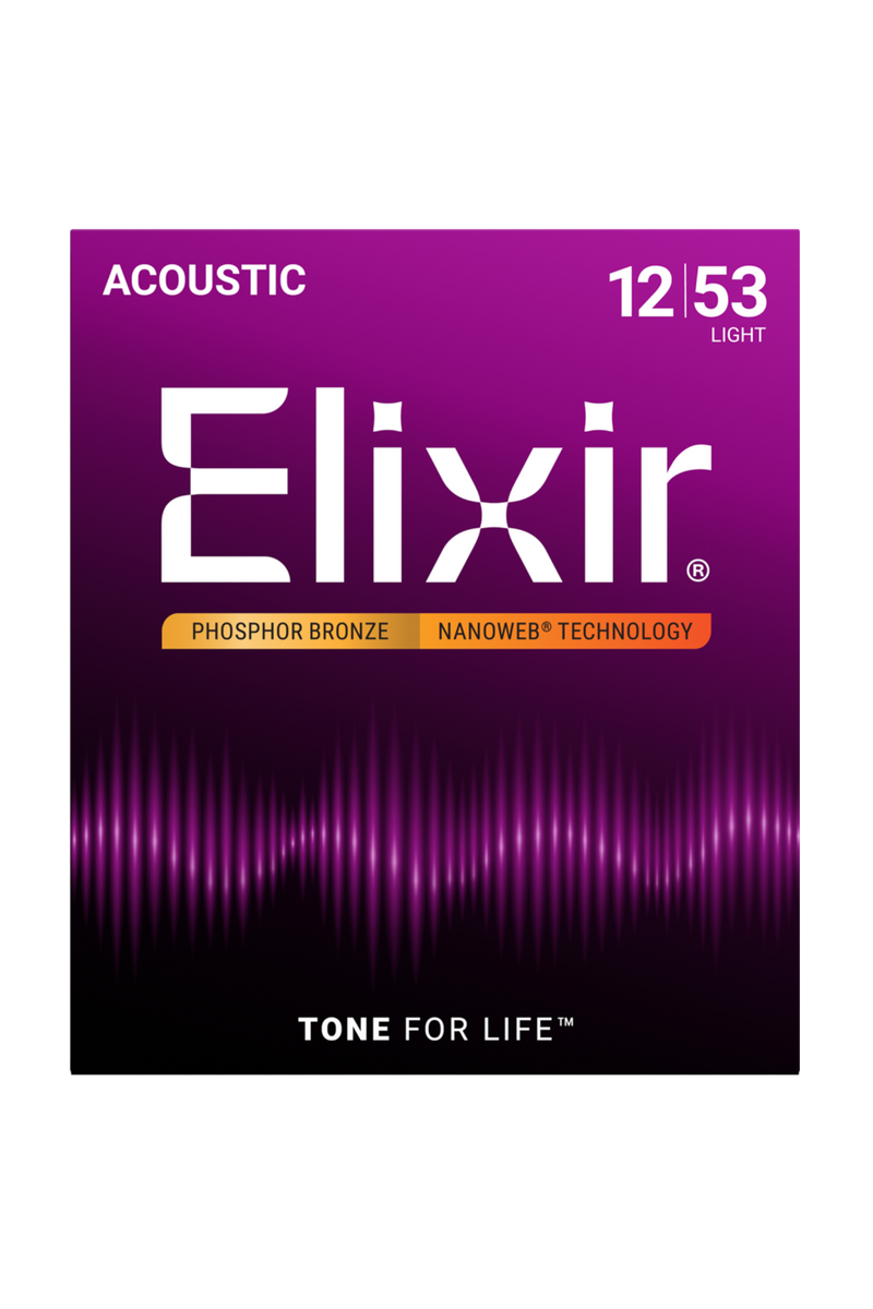 Elixir NANOWEB Acoustic Phosphor Bronze Strings Light 12–53