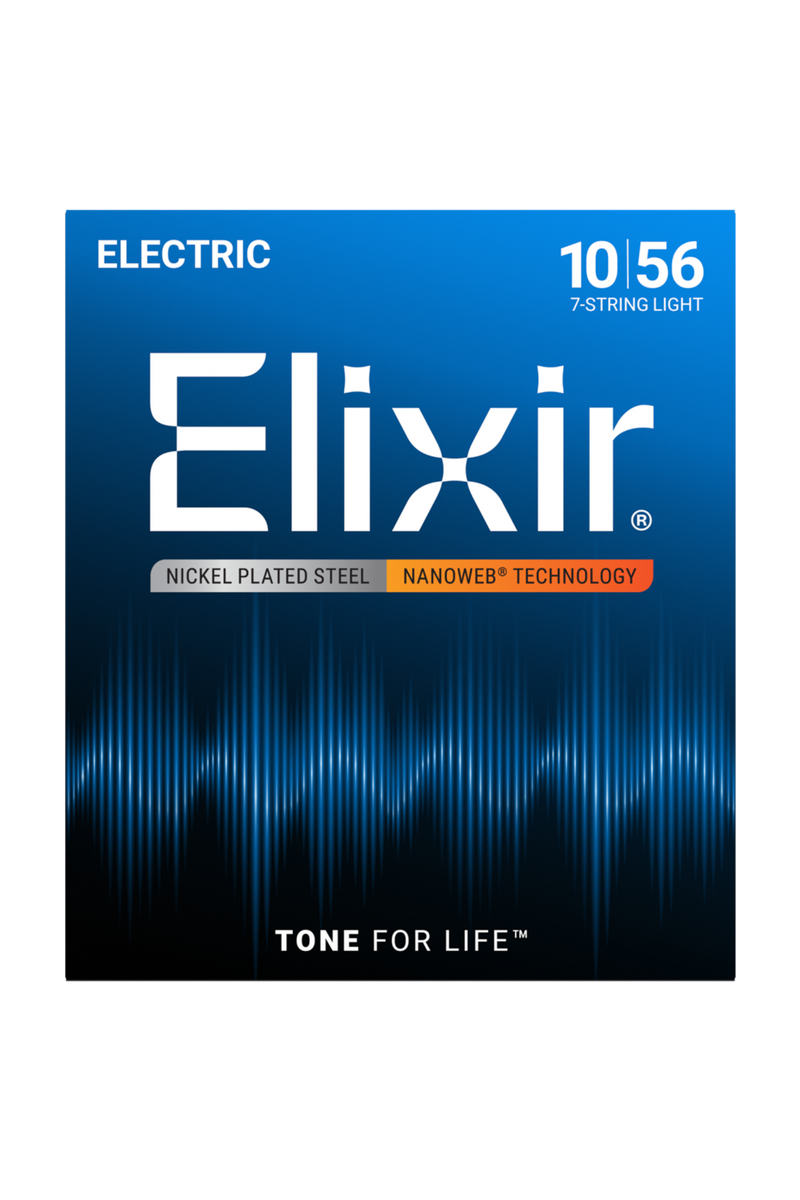 Elixir NANOWEB 7-String Electric Guitar Strings Light 10–56