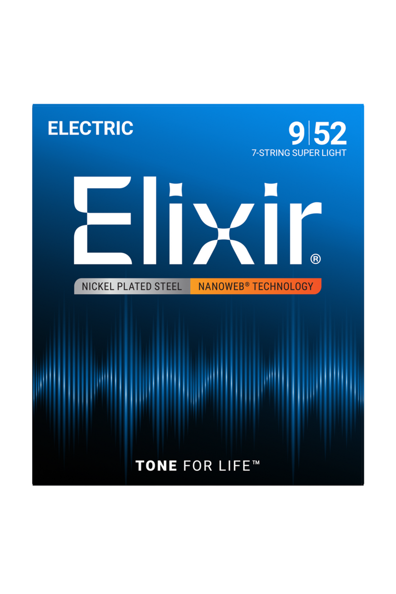 Elixir NANOWEB 7-String Electric Guitar Strings Super Light 9–52