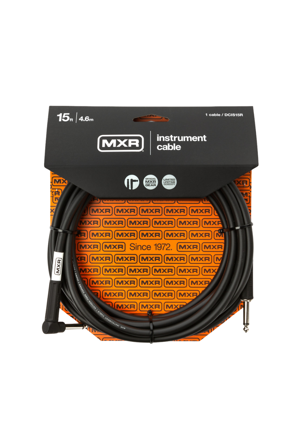 MXR 15FT Instrument Cable Right Angle to Straight