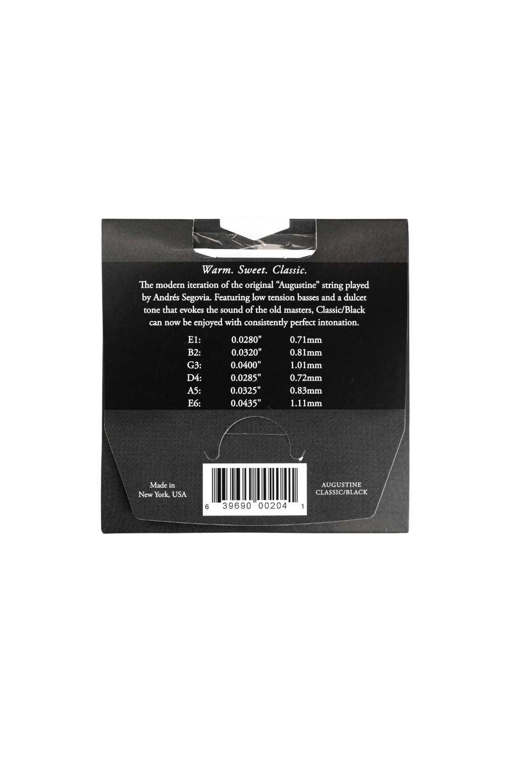 Augustine Black Classical Strings Low Tension