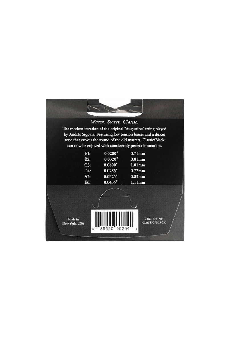 Augustine Black Classical Strings Low Tension