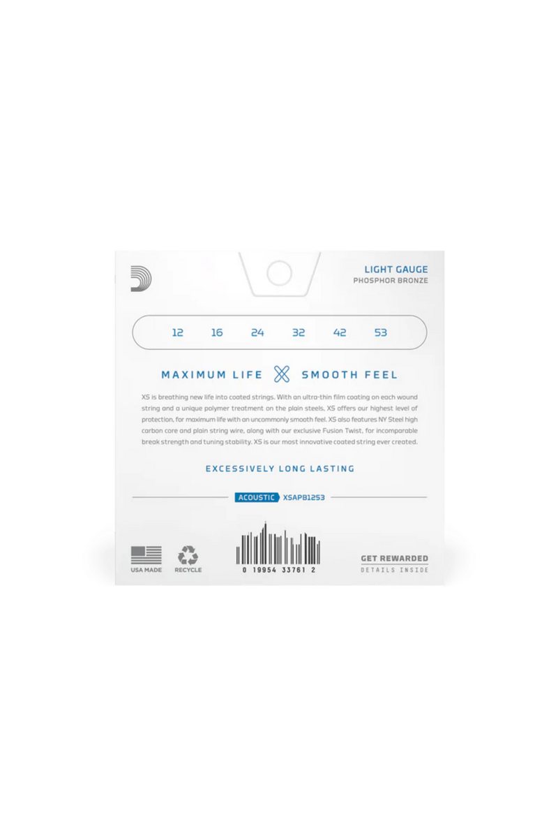 D’Addario XS Phosphor Bronze Acoustic 12–53